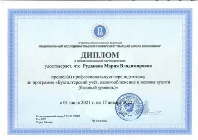 Диплом ВШЭ бухучёт 2022